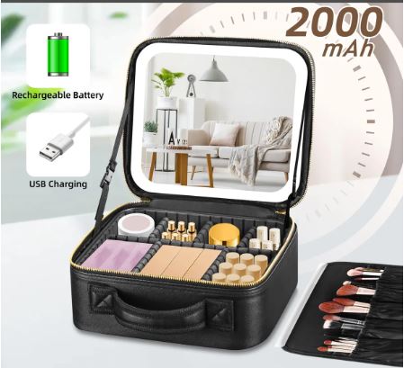 A017 COSMETIQUERA DE LUJO CON ESPEJO