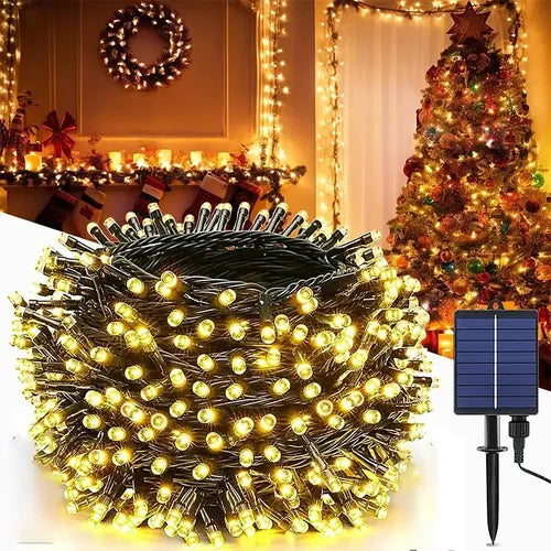 Luces Navidad Panel Solar 300 Led